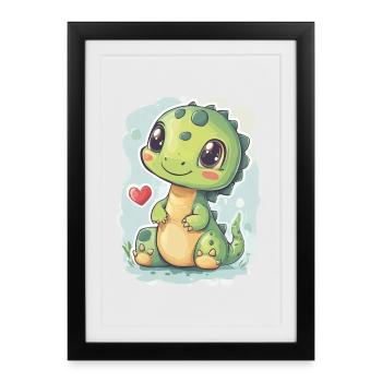 Dinosaure - Affiche encadrée (27 × 37 cm) - noir - Devant