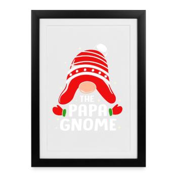 Gnome Père Grand-père - Affiche encadrée (27 × 37 cm) - noir - Devant