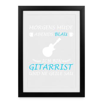 Guitar Saying Band Musical Instrument Electric Guitar - Framed poster (27 × 37 cm) - black - Front