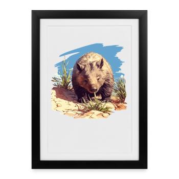 Wombats Wombat - Framed poster (27 × 37 cm) - black - Front