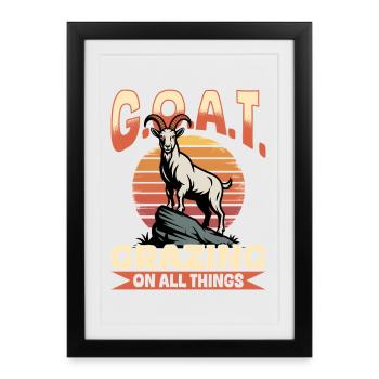 Drôle d’animal de la ferme chèvre - Affiche encadrée (27 × 37 cm) - noir - Devant