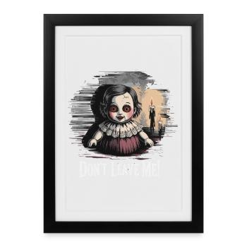 Verlass mich nicht Puppe - Gerahmtes Poster (27 × 37 cm) - Schwarz - Vorne
