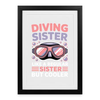 Diving Saying Girl Funny Diving Gift - Framed poster (27 × 37 cm) - black - Front