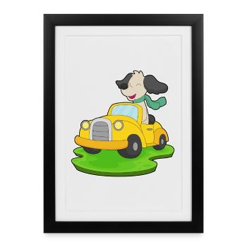 Dog Car - Framed poster (27 × 37 cm) - black - Front