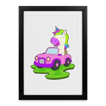 Unicorn Car - Framed poster (27 × 37 cm) - black - Front
