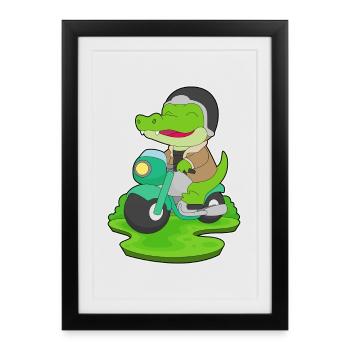 Crocodile Scooter - Affiche encadrée (27 × 37 cm) - noir - Devant