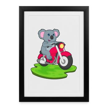 Koala Motorcycle - Framed poster (27 × 37 cm) - black - Front