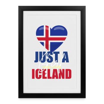 Thé d’amour du cœur d’Islande - Affiche encadrée (27 × 37 cm) - noir - Devant