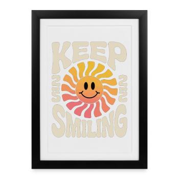 Keep Smiling Sun Smile - Framed poster (27 × 37 cm) - black - Front
