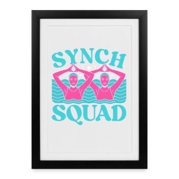 Natation synchronisée Natation artistique Sports nautiques - Affiche encadrée (27 × 37 cm) - noir - Devant