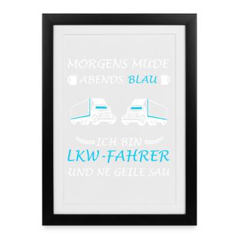 Truck Driver Saying Professional Driver Truck Driver - Framed poster (27 × 37 cm) - black - Front
