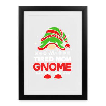 Gnome Maman Maman - Affiche encadrée (27 × 37 cm) - noir - Devant