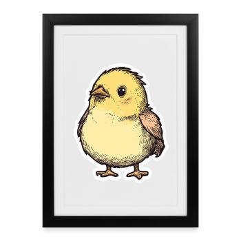 Poussin - Affiche encadrée (27 × 37 cm) - noir - Devant