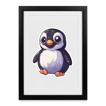 Pinguin - Gerahmtes Poster (27 × 37 cm) - Schwarz - Vorne