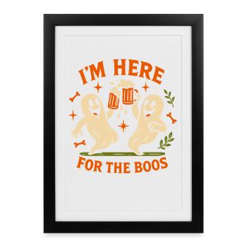 Je suis là pour les huées Costume d’Halloween drôle - Affiche encadrée (27 × 37 cm) - noir - Devant