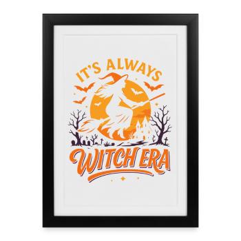C’est toujours l’ambiance de la fête d’Halloween de l’ère des sorcières - Affiche encadrée (27 × 37 cm) - noir - Devant