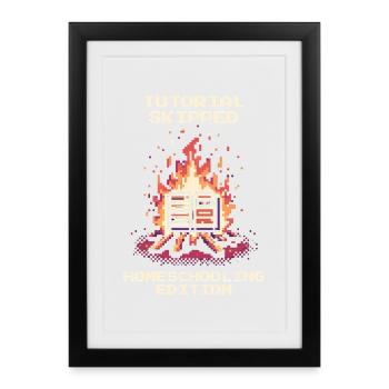 Tutorial skipped | Homeschooling Humor - Framed poster (27 × 37 cm) - black - Front
