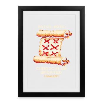 Patch Notes: Curriculum Updated | School humor - Framed poster (27 × 37 cm) - black - Front
