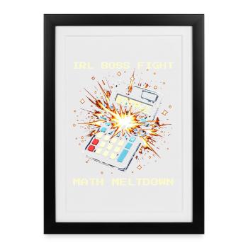 Endgegner Mathe | Hausaufgaben Frust Humor - Affiche encadrée (27 × 37 cm) - noir - Devant