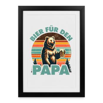 Father-to-be BEER FOR DAD Funny - Framed poster (27 × 37 cm) - black - Front