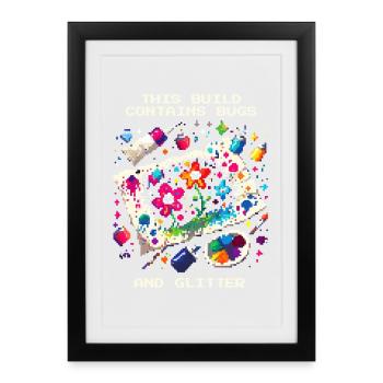 Contains Bugs & Glitter | Homeschool Crafts - Framed poster (27 × 37 cm) - black - Front