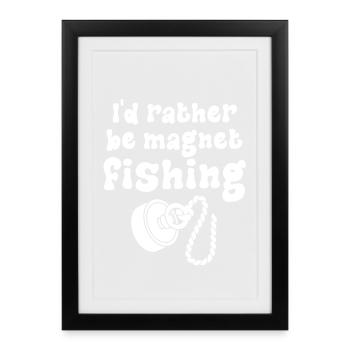 Aimant de pêche en néodyme pour pêcheur magnétique - Affiche encadrée (27 × 37 cm) - noir - Devant