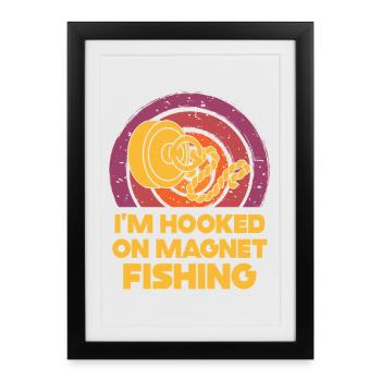 Aimant de pêche en néodyme pour pêcheur magnétique - Affiche encadrée (27 × 37 cm) - noir - Devant