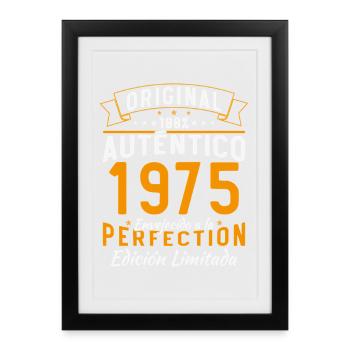 Authentique 1975 Édition Limitée Vintage - Affiche encadrée (27 × 37 cm) - noir - Devant