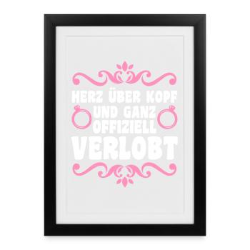 Enterrement de vie de garçon Équipe Mariée Enterrement de vie de jeune fille - Affiche encadrée (27 × 37 cm) - noir - Devant