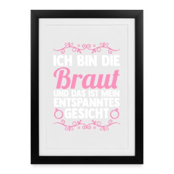 Enterrement de vie de garçon Équipe Mariée Enterrement de vie de jeune fille - Affiche encadrée (27 × 37 cm) - noir - Devant