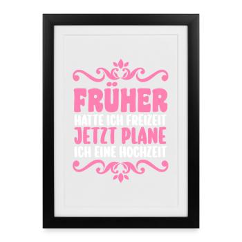 Enterrement de vie de garçon Équipe Mariée Enterrement de vie de jeune fille - Affiche encadrée (27 × 37 cm) - noir - Devant