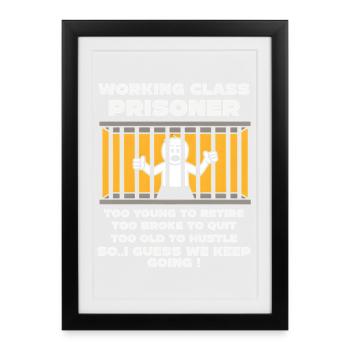 Lundi Trapped Work Drôle Tenue De Travail - Affiche encadrée (27 × 37 cm) - noir - Devant
