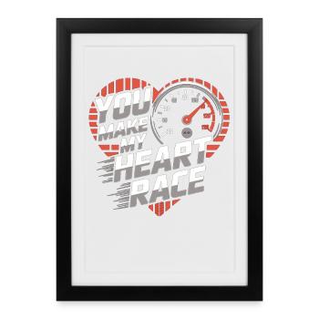 Chemise Racing Heart – Love and Speed - Affiche encadrée (27 × 37 cm) - noir - Devant