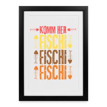 Come here Fischi Fischi Fischi Fischi - Framed poster (27 × 37 cm) - black - Front