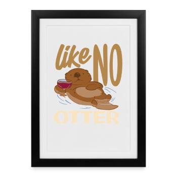 Dessin animé de loutre de mer comme sans jeu de mots - Affiche encadrée (27 × 37 cm) - noir - Devant