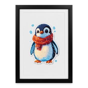 Pinguin - Gerahmtes Poster (27 × 37 cm) - Schwarz - Vorne