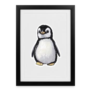 Pinguin - Gerahmtes Poster (27 × 37 cm) - Schwarz - Vorne
