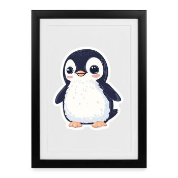 Pinguin - Gerahmtes Poster (27 × 37 cm) - Schwarz - Vorne