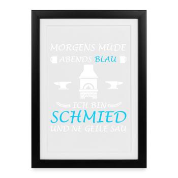 Blacksmith Forge Anvil Metal Construction - Framed poster (27 × 37 cm) - black - Front
