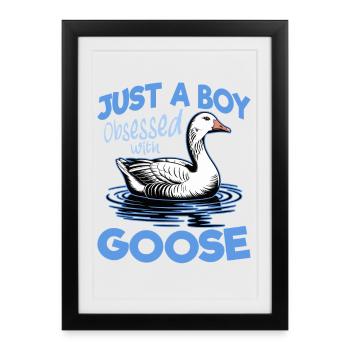 Drôle d’oiseau oie - Affiche encadrée (27 × 37 cm) - noir - Devant