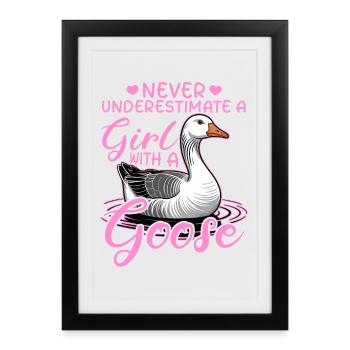 Drôle d’oiseau oie - Affiche encadrée (27 × 37 cm) - noir - Devant