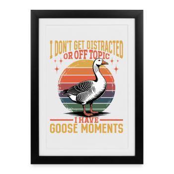 Drôle d’oiseau oie - Affiche encadrée (27 × 37 cm) - noir - Devant