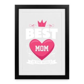 Meilleur cadeau de maman au monde : Noël - Affiche encadrée (27 × 37 cm) - noir - Devant