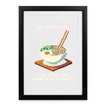 XP Grind with Ramen | Japan Foodie Tokyo - Framed poster (27 × 37 cm) - black - Front