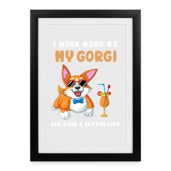 Corgi Better Life - Framed poster (27 × 37 cm) - black - Front