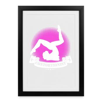 Citation pour un contorsionniste - Affiche encadrée (27 × 37 cm) - noir - Devant
