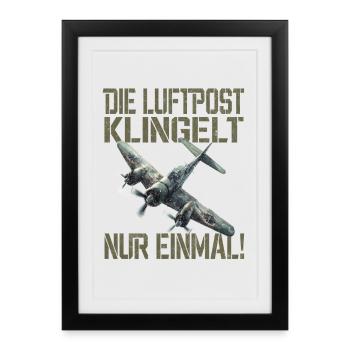 La poste aérienne ne sonne qu’une seule fois Avion - Affiche encadrée (27 × 37 cm) - noir - Devant