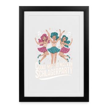 Cool Moms Make Schlager Party Women's Night - Framed poster (27 × 37 cm) - black - Front