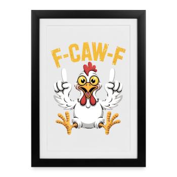 FCAW-F Rooster Cartoon - Framed poster (27 × 37 cm) - black - Front