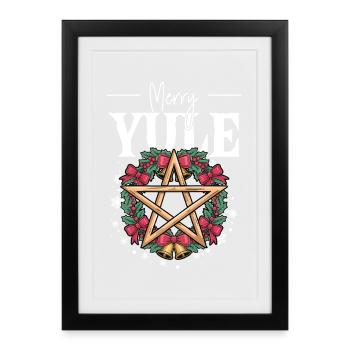 Merry Yule Yuletide Season Christmas Solstice - Framed poster (27 × 37 cm) - black - Front